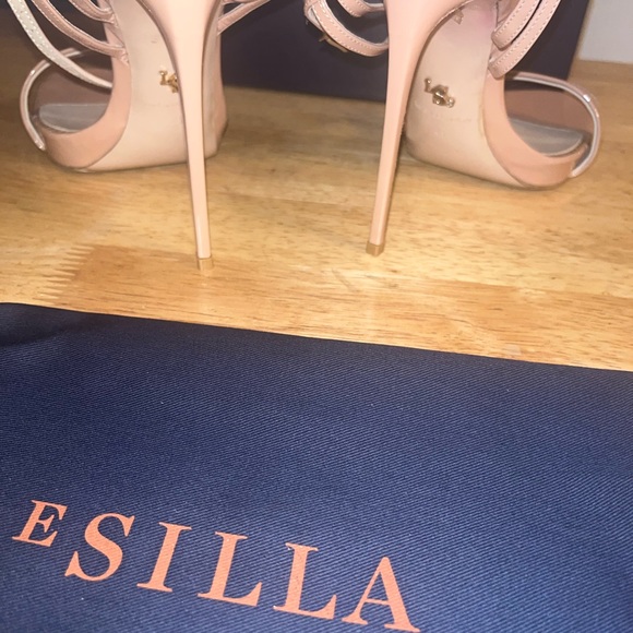 These are authentic LeSilla Phard (Nude) Patent Leather Platform Sandals - Picture 8 of 12